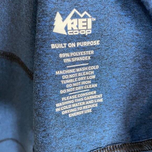 REI Quarter Zip Top Blue Men Size XL Shirt Stretch Knit Blue Pullover Hiking - Picture 9 of 10